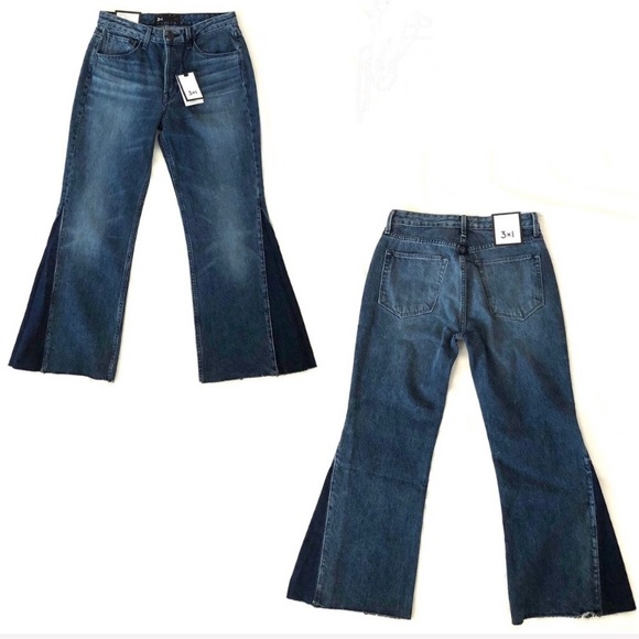 NWT 3x1 Higher Ground Gusset Flared Cropped Jeans - Picture 8 of 10